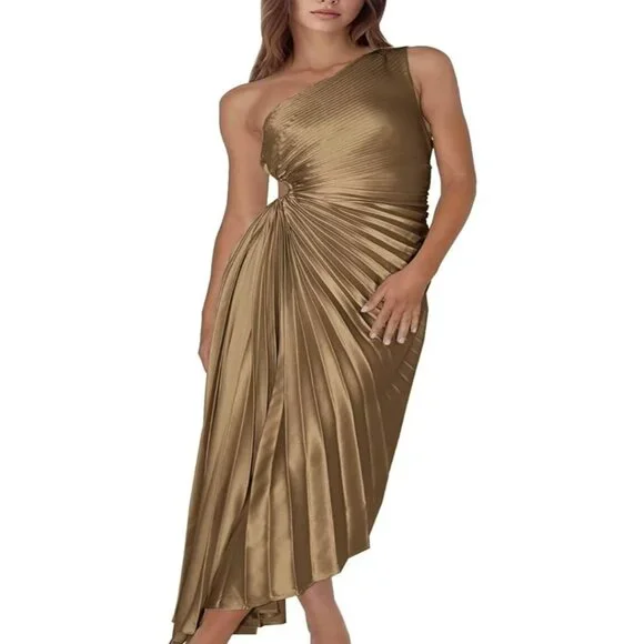 Vici | Dresses | Vici One Shoulder Cutout Asymmetrical Midi Dress Size M |  Poshmark